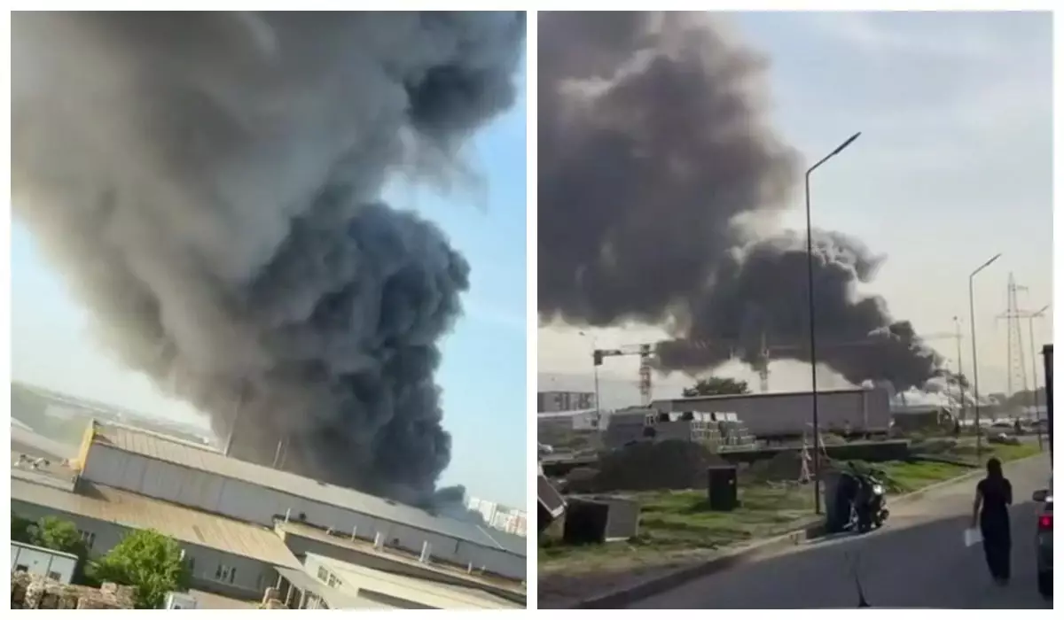 Алматы маңындағы картон зауытында ірі өрт шықты (видео)