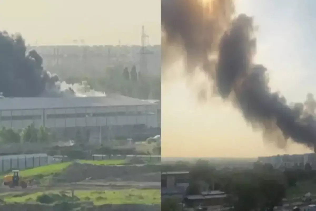 Густой дым над городом: вблизи Алматы вспыхнул пожар на заводе