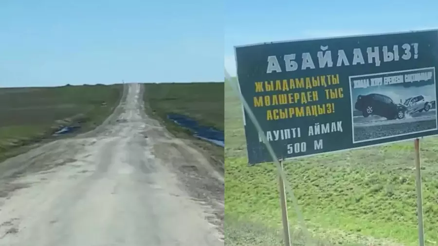 Жүргізушілер Ақтөбедегі шұрық-тесік жолдағы ескерту панносын сынап тастады