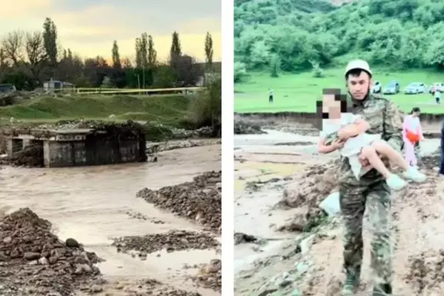 100-ге жуық адам эвакуацияланды: Түркістан облысында ауыл маңындағы көпірді су шайып кетті