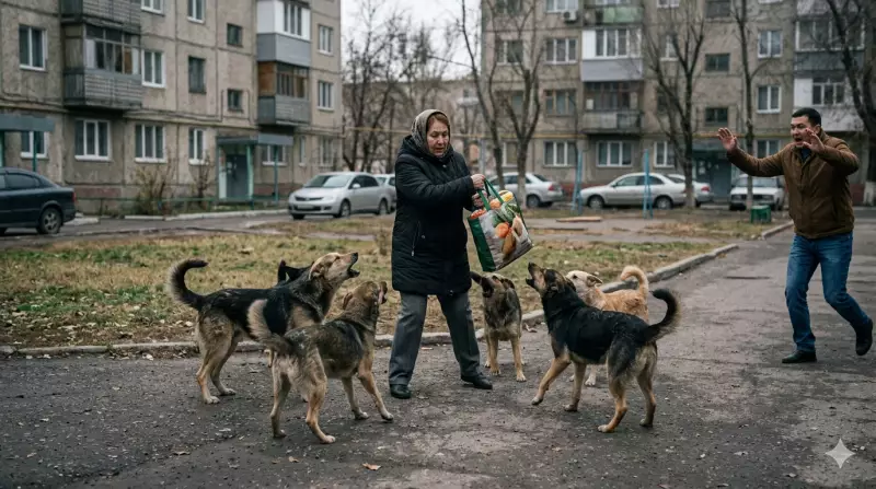 В Алматы стая собак напала на женщину: видео инцидента распространилось в сети