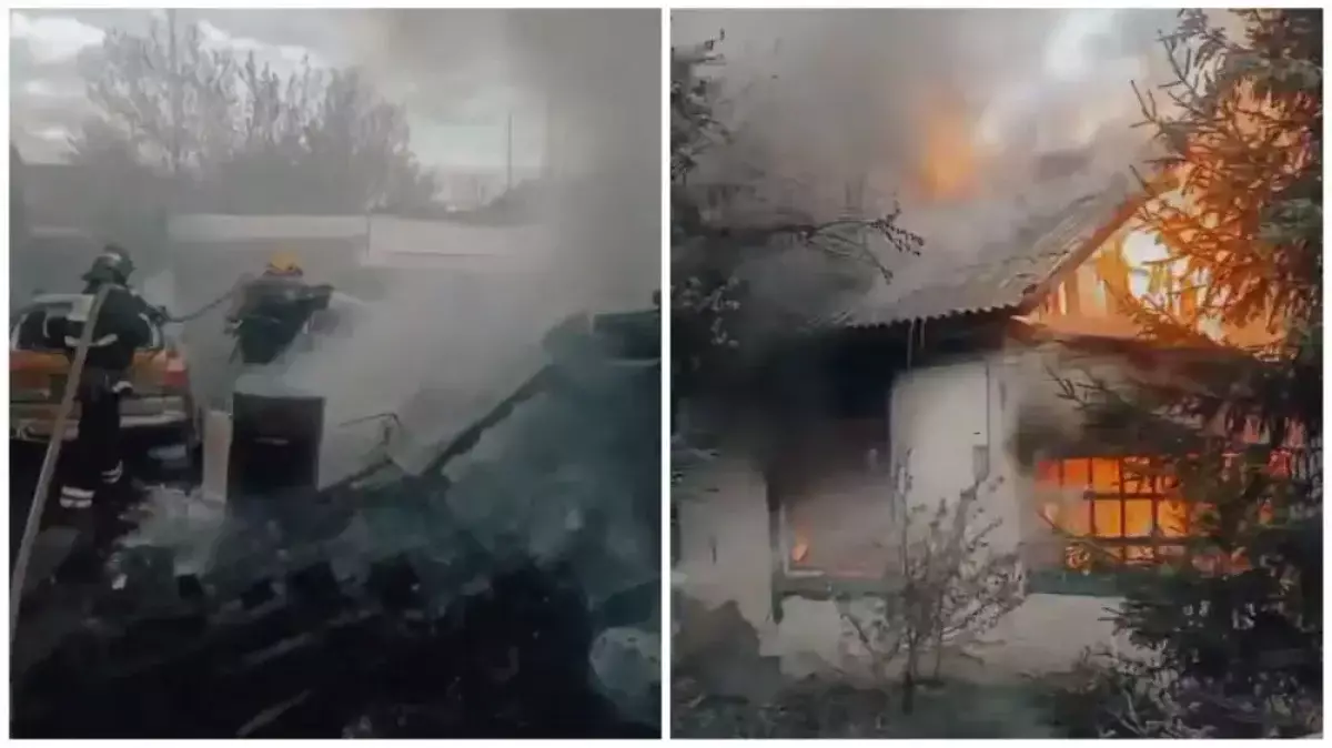 В Акмолинской области подожгли дом: внутри взорвались два баллона