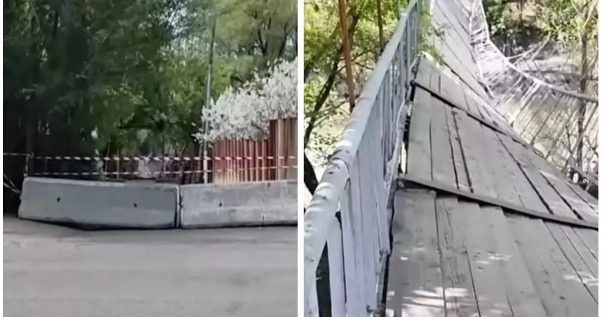  Өскеменде аспалы көпір құлап, адамдар мұздай суға құлады 