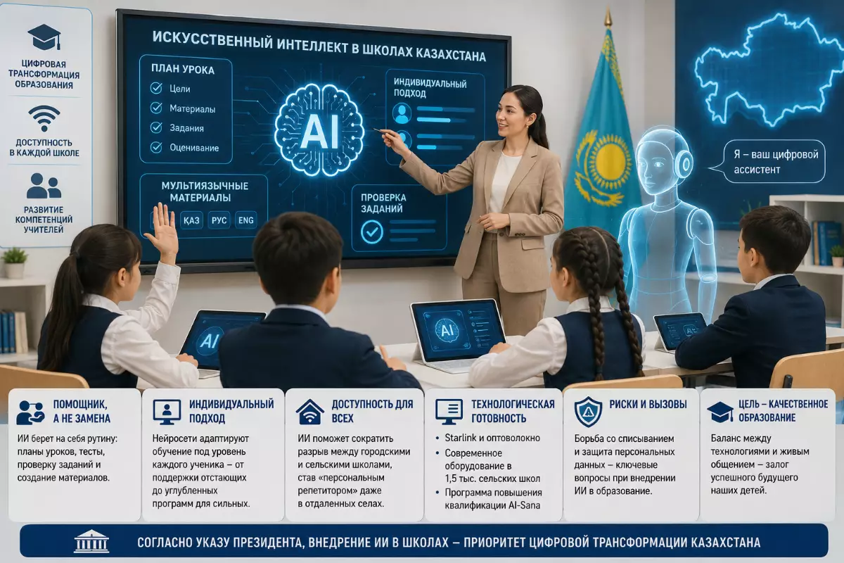 Токаев поручил внедрить ИИ в школы: заменят ли нейросети учителей?