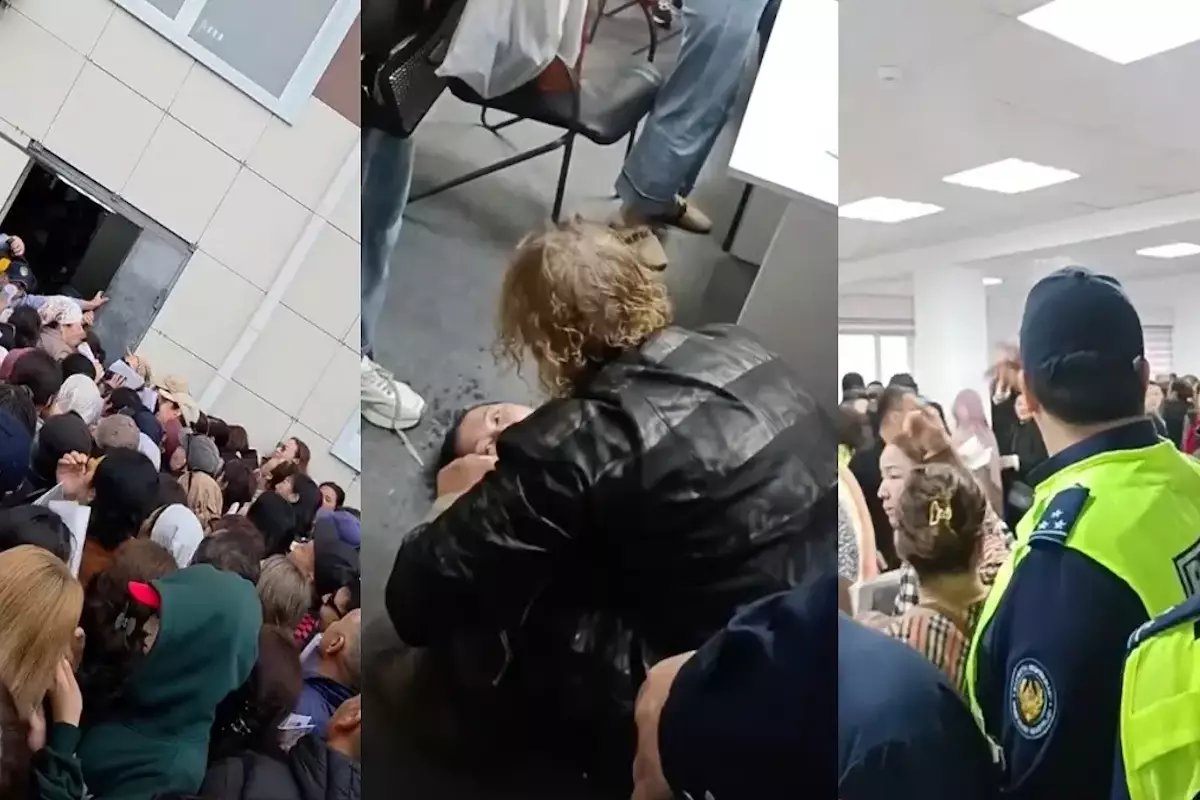 Давка из-за «Жасыл ел» в Актау: женщина упала в обморок