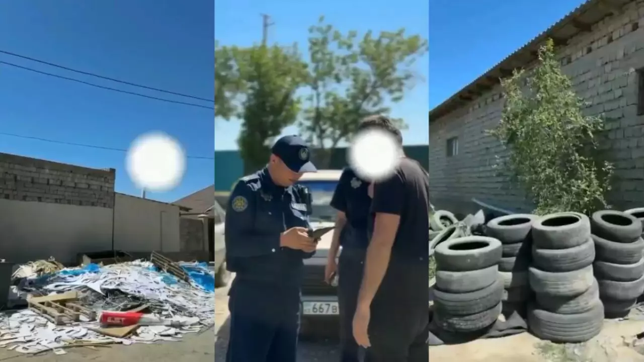 Түркістан облысында 1,5 тонна дөңгелек қалдығын заңсыз тастағандар анықталды 