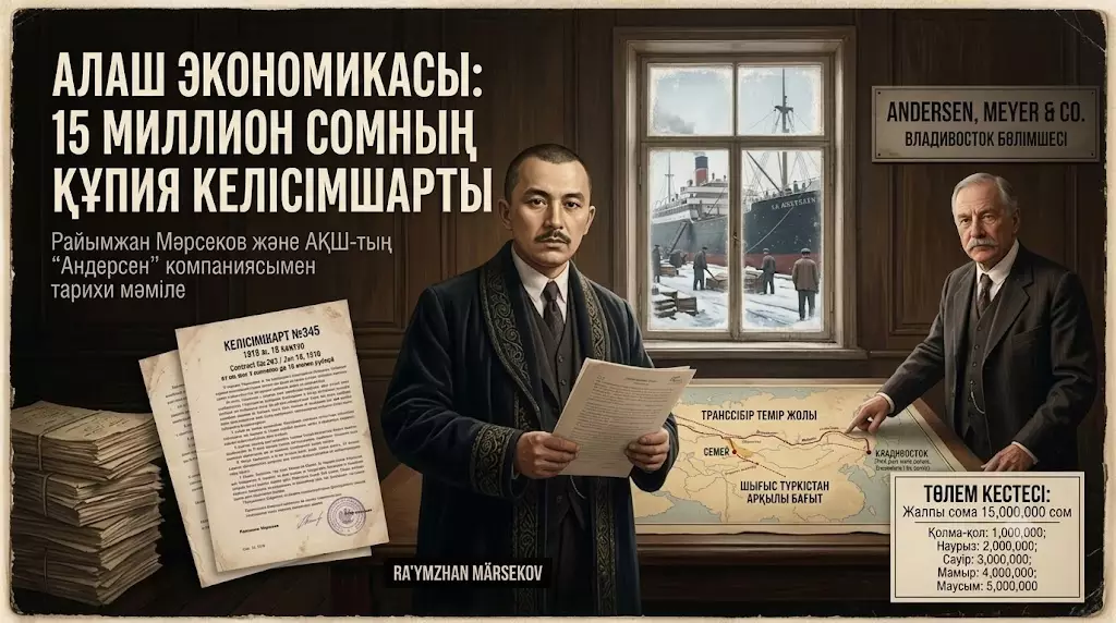 Райымжан Мәрсек бастаған Алаш арыстары АҚШ-пен 15 миллион сомдық құпия келісімшарт жасасқан