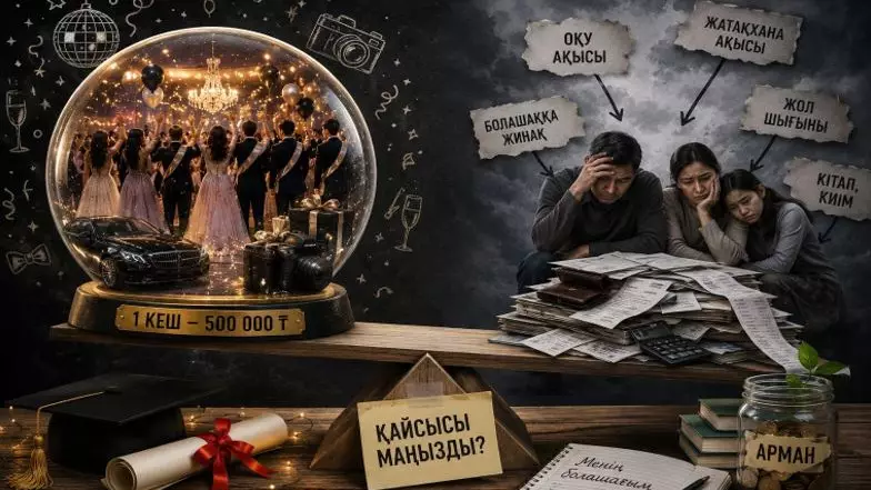 Лимузин, 1 млн теңге: мектеп бітіру кеші кімнің ауқатты екенін көрсететін шоуға айналды ма?
