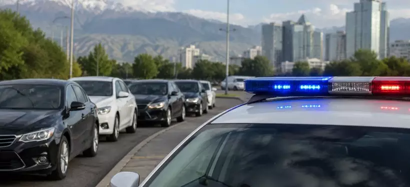 Алматыда  автокортежбен жол ережесін бұзған түлектер анықталды
