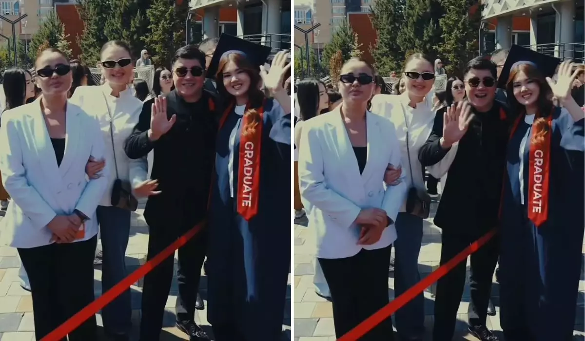 Тұрсынбек Қабатов пен Мөлдір Мұқанова қыздарының соңғы қоңырауында бірге бой көрсетті
