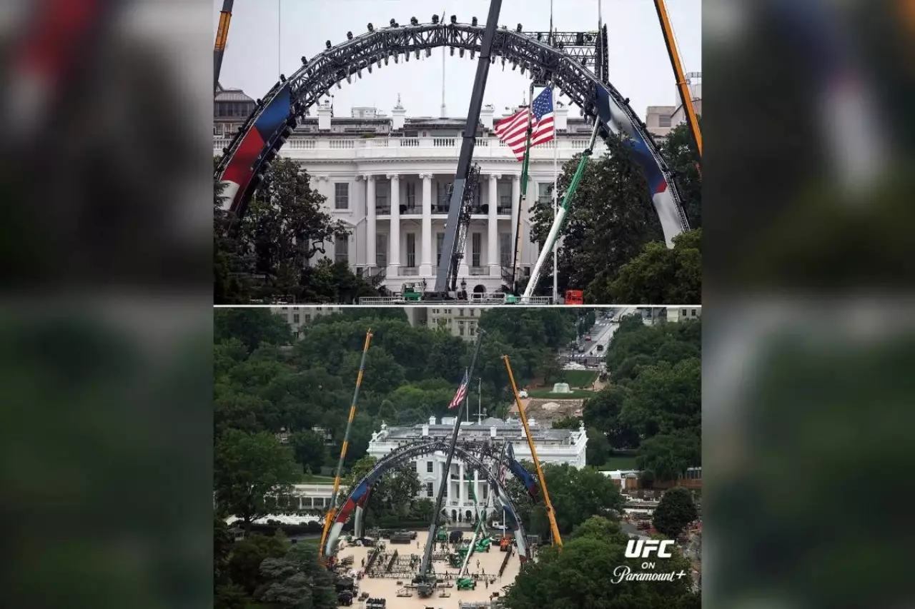 Ақ үйдің алдында UFC аренасы бой көтеріп жатыр: Трамп тарихи турнир өткізбек