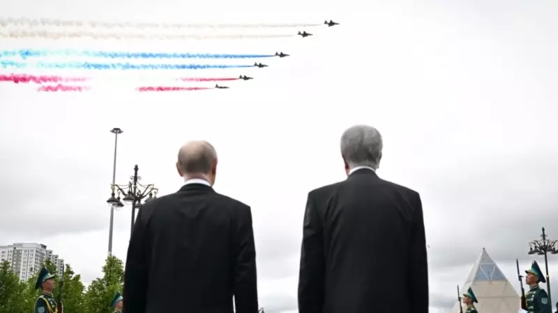 Вертолеты и броневик обеспечивают безопасность визита Путина в Казахстан.