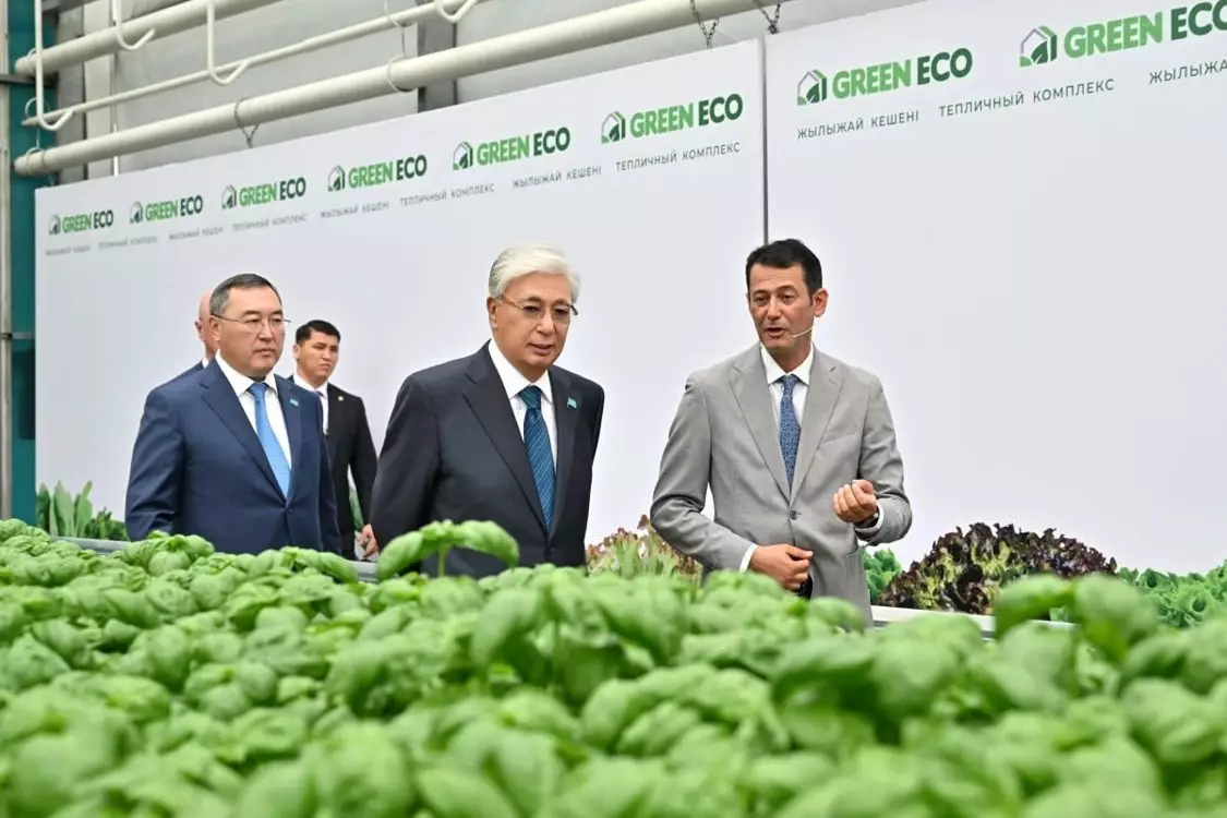 Президент Казахстана посетил тепличный комплекс GREEN ECO, ознакомившись с передовыми технологиями устойчивого сельского хозяйства.