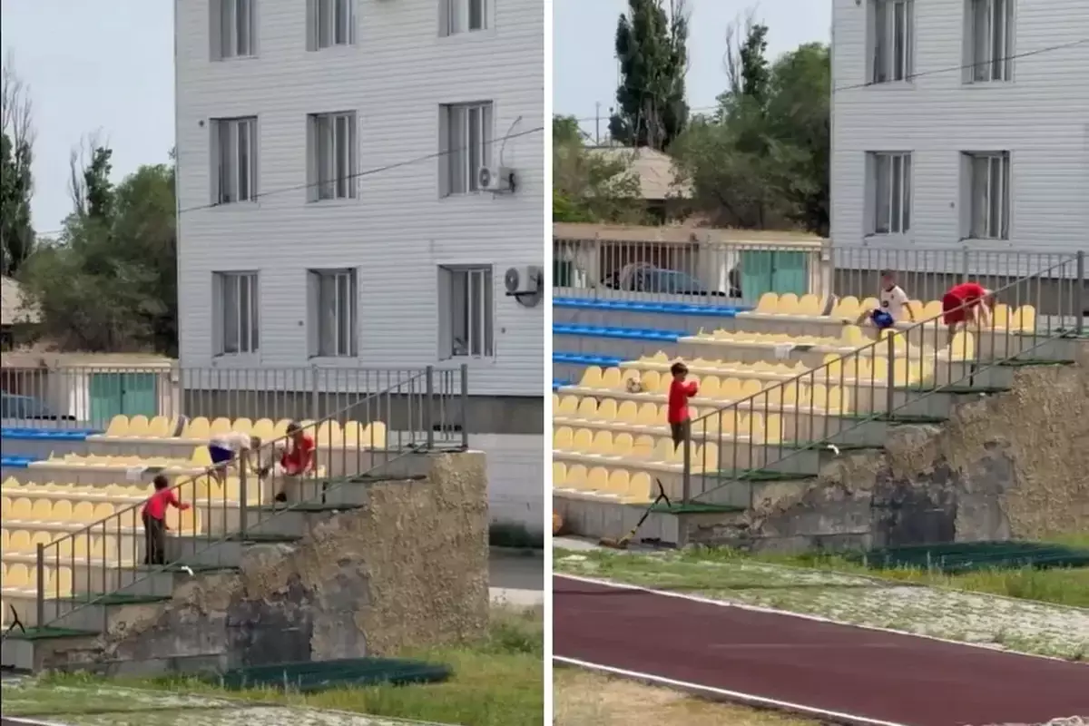 Подростки разгромили трибуну стадиона в Сатпаеве: родителей привлекли к ответственности