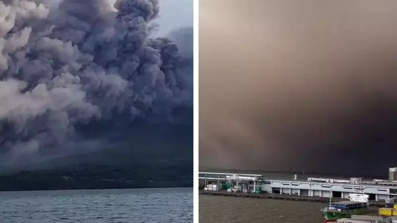 Жапонияда Сакурадзима жанартауы атқылап, қаланы күл басты