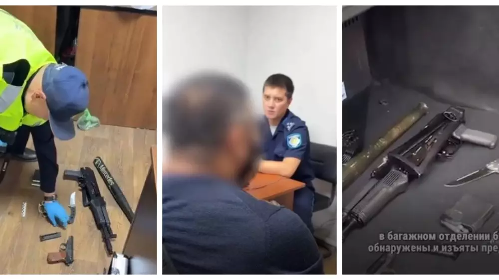 Автомат “Калашникова“ и пистолет нашли в багажнике Mercedes, остановленного в Алматы