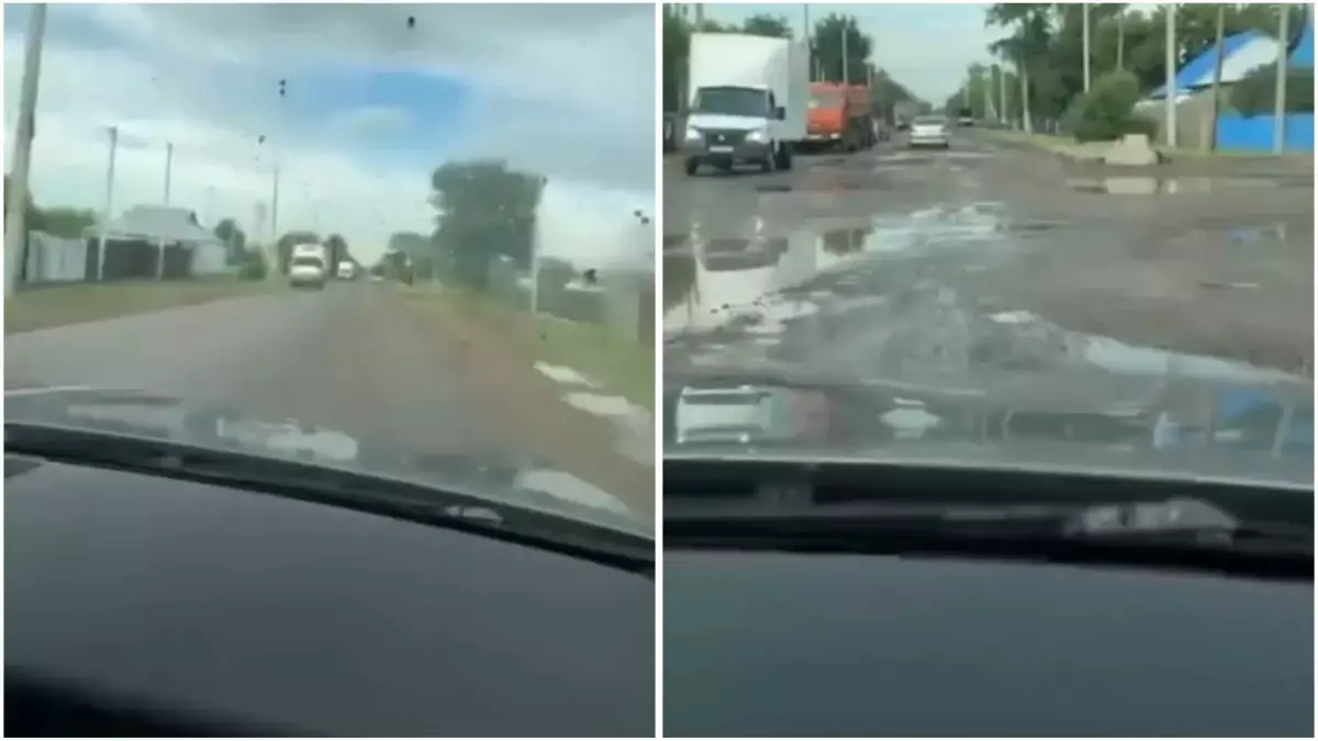 Қазавтожолдың қаперсіздігі: Көкшетаудағы жолдың сиқы сынға ұшырады