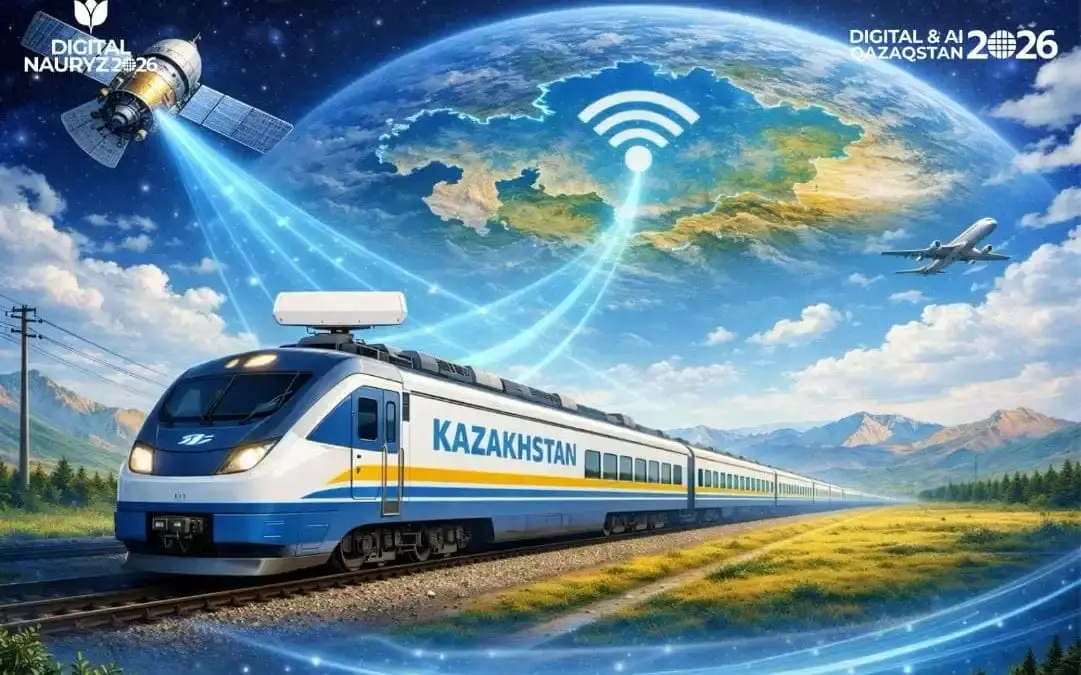В Казахстане начали массово подключать поезда к спутниковому интернету