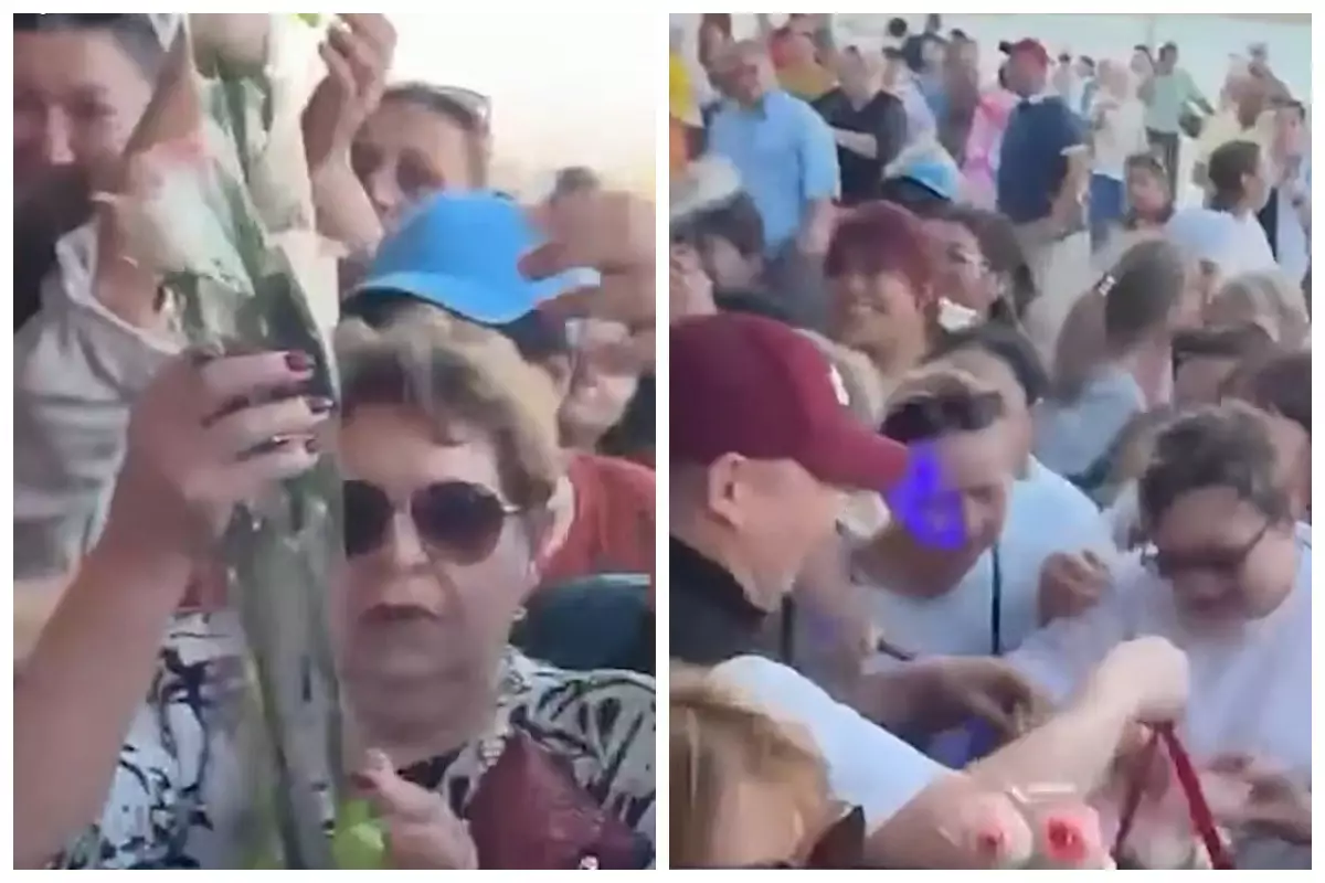 Ақтауда тегін гүлге таласқандар бір-бірін таптап кете жаздады