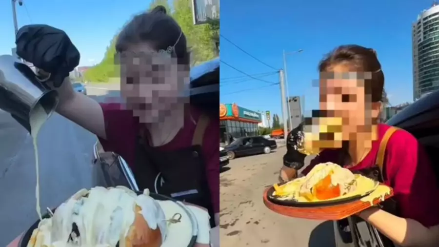 “Көліктен басын шығарып, тамақ ішкен“. Ақтөбеде кофехананың жарнамасын жасағандар жауапқа тартылды