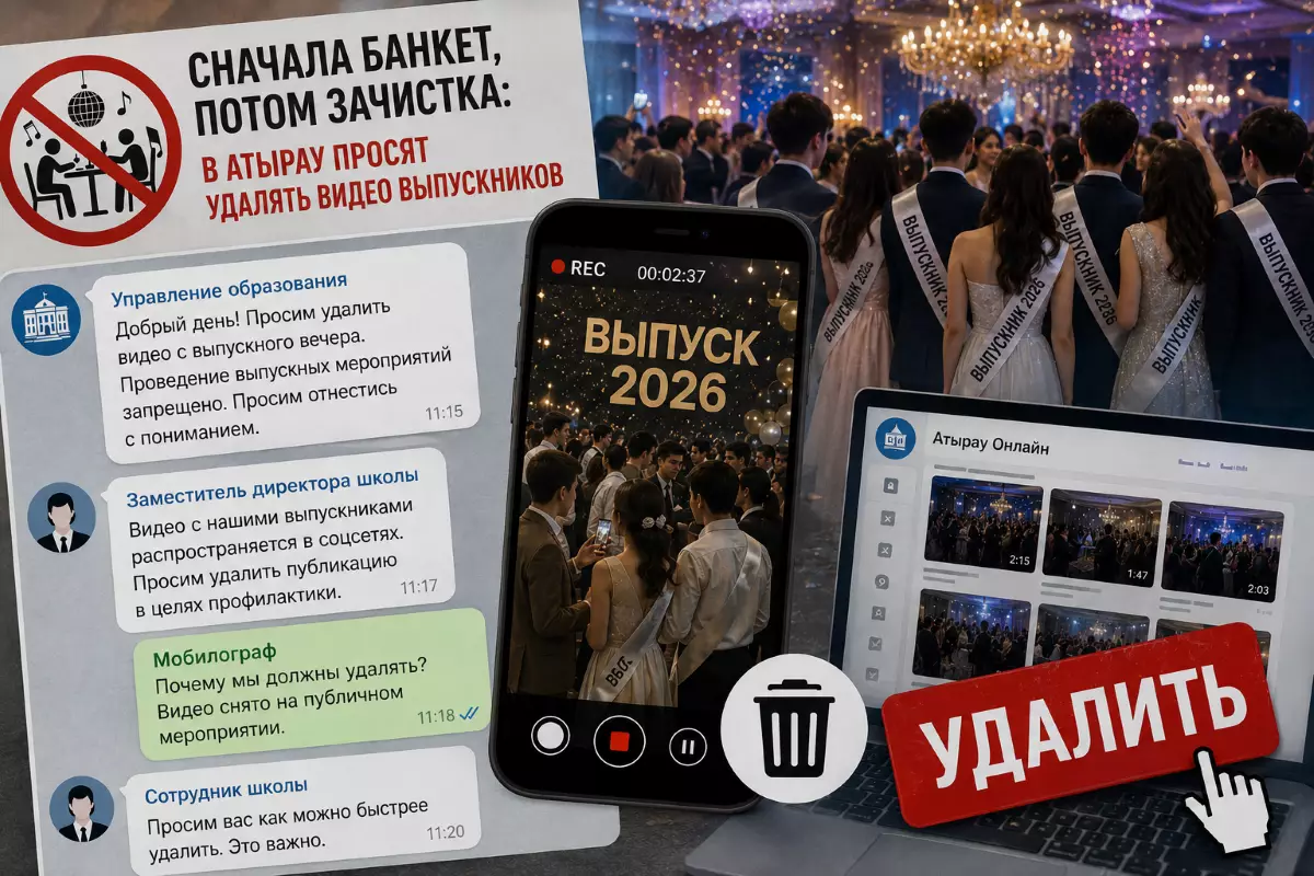 Сначала банкет, потом зачистка: в Атырау просят удалять видео выпускников