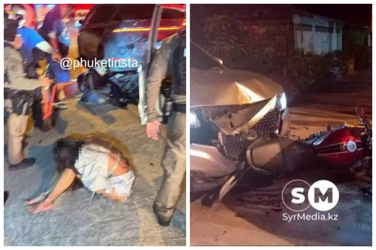 Таиландта қазақстандық әйел көлікпен полициядан қашып, бірнеше апат жасады