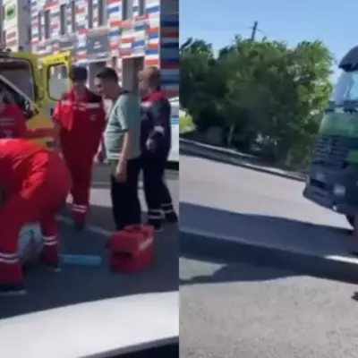 «Чуть не раздавила»: в Астане фура налетела на машину с детьми