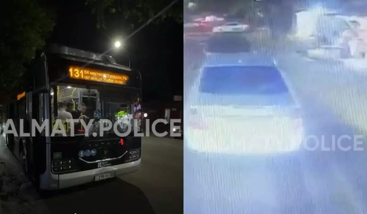 Алматыда автобус жүргізушісі қайтыс болды: Салдарынан автобус екі көлікке соғылған