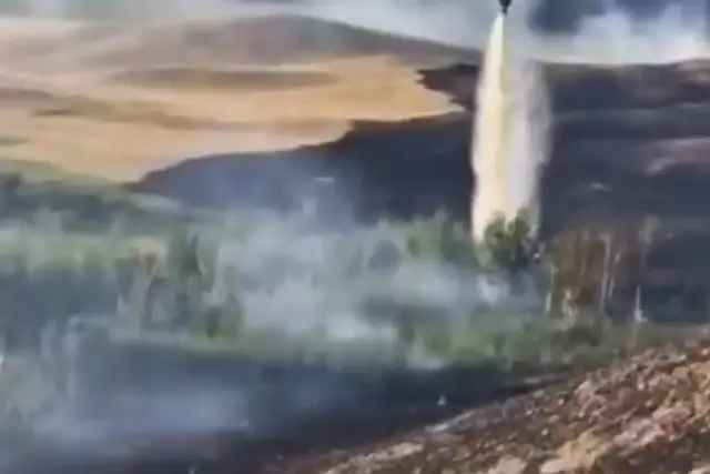 Баянауылда дала өрті тікұшақтың көмегімен сөндірілді (ВИДЕО)