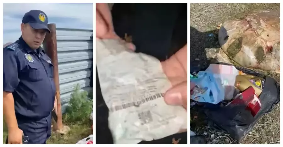 Астана іргесіндегі ауылда әкім пакеттерді ақтарып, түбіртек арқылы қоқысты кім лақтырғанын анықтап жатыр 