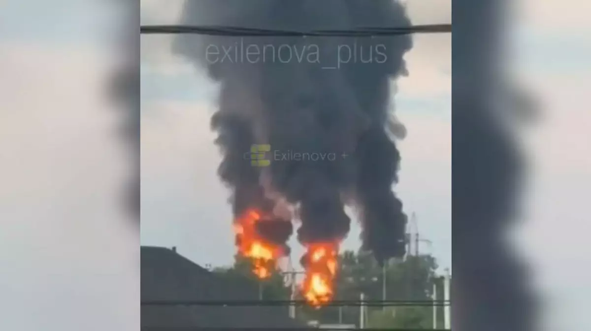Полтавская нефтебаза в Краснодарском крае снова горит после атаки БПЛА