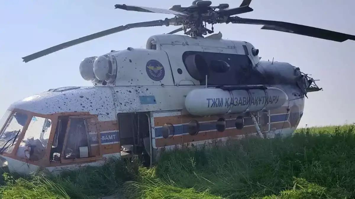 В Павлодарской области вертолет Ми-8 совершил жесткую посадку