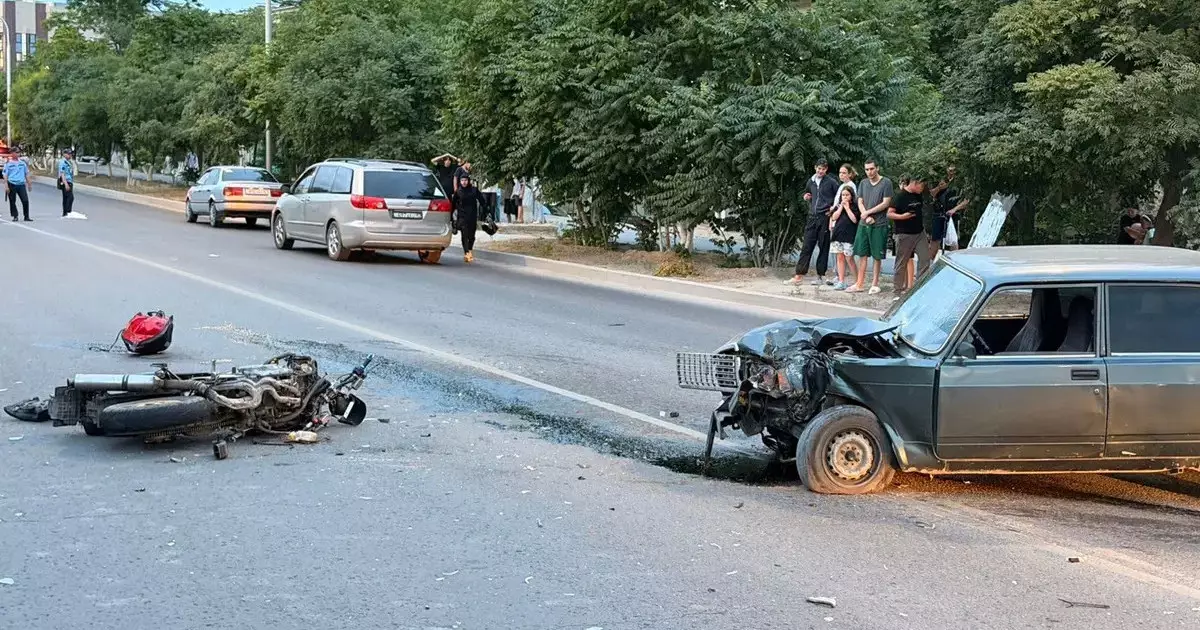  Ақтауда жеңіл көлікпен соқтығысқан мотоцикл жүргізушісі қаза тапты 