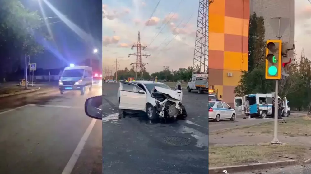 Ночная погоня за патрульной машиной попала на видео в Павлодаре
