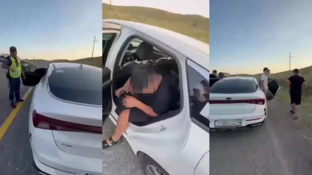 Девушка подала сигнал о помощи из автомобиля: на юге Казахстана проводят проверку