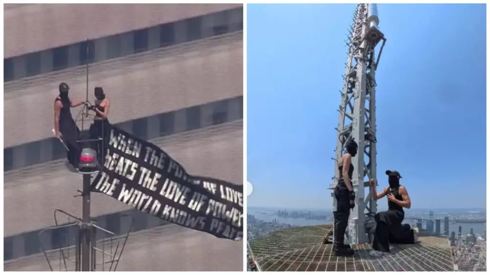 Руферы забрались на нью-йоркский Empire State Building для предложения руки и сердца