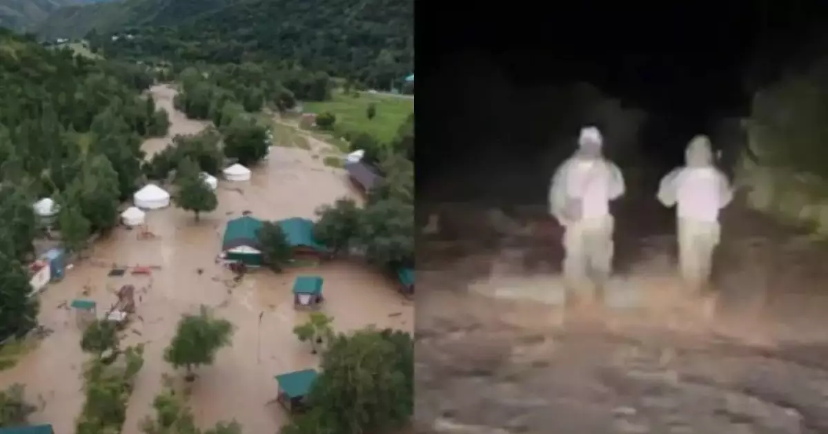  Резкий подъем уровня воды в реке привел к эвакуации десятки человек близ Алматы 