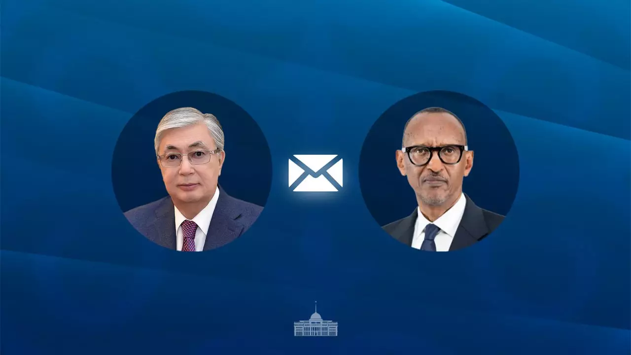 Президент Казахстана направил поздравительную телеграмму Президенту Руанды