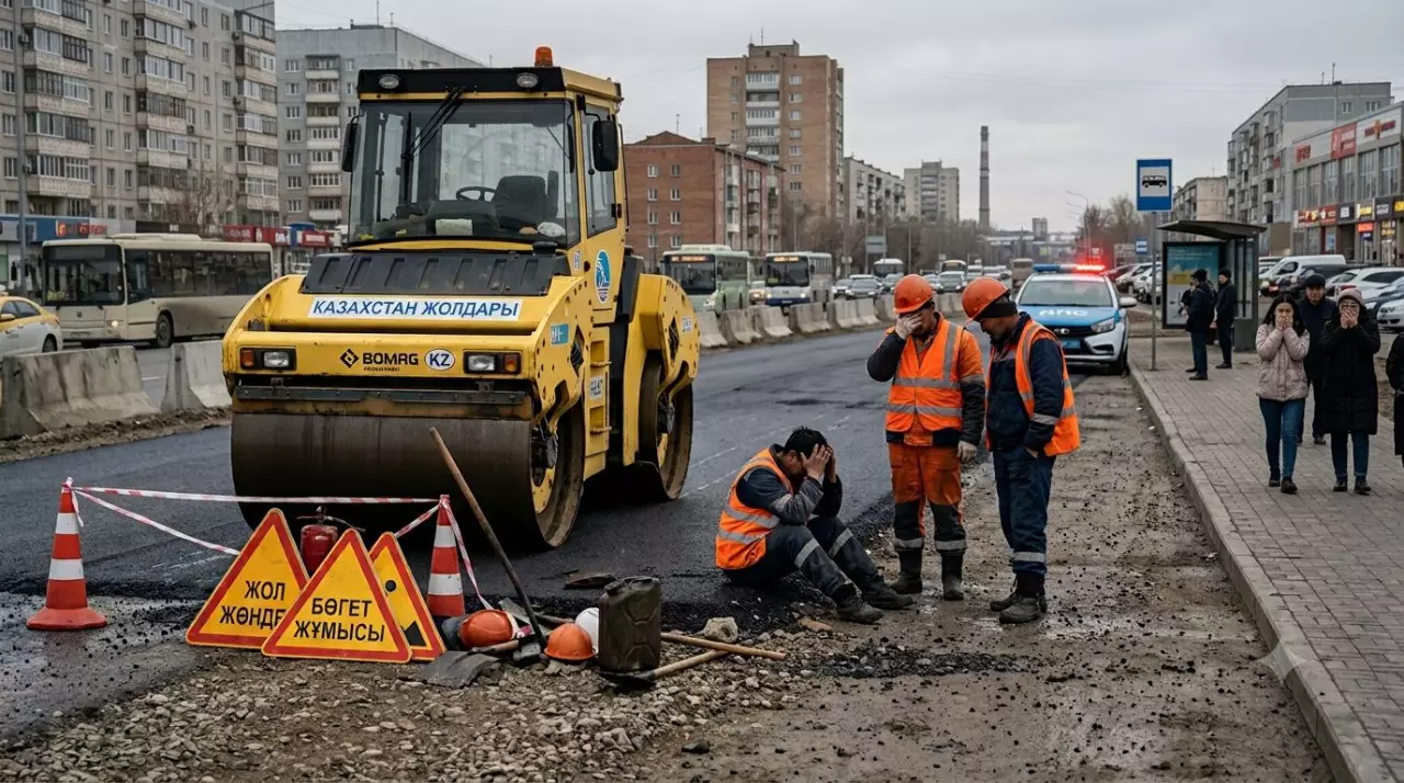 Рабочий погиб под колесами асфальтного катка в Караганде