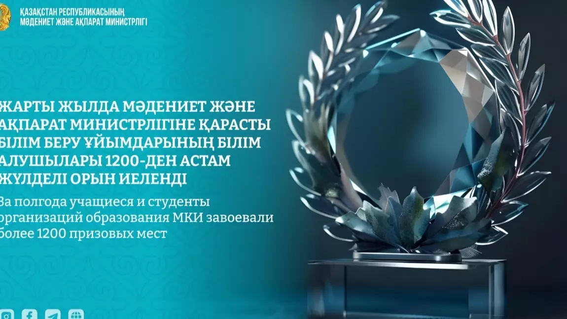  Жарты жылда Мәдениет және ақпарат министрлігіне қарасты білім беру ұйымдарының білім алушылары 1200-ден астам жүлделі орын иеленді 