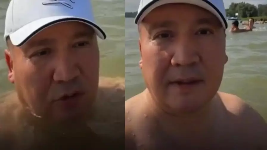  Әкім Ертістің суы таза екенін дәлелдеу үшін тікелей эфирде суға түсті (ВИДЕО) 