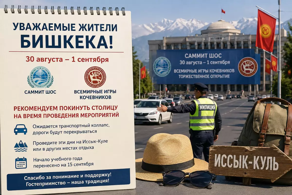 «Уезжайте на Иссык-Куль»: жителям Бишкека посоветовали покинуть город из-за нашествия президентов