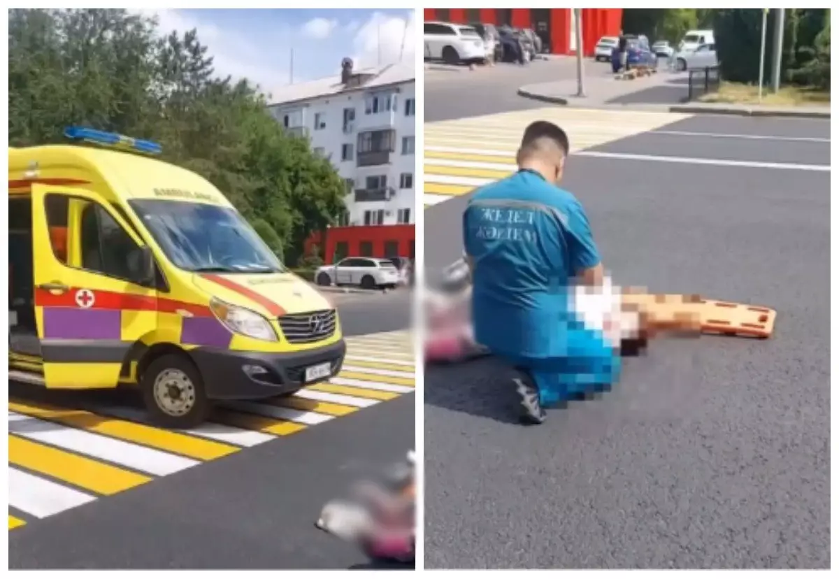Шұғыл шақыртуға бара жатқан: Павлодарда жедел жәрдем көлігі жаяу жүргіншіні қағып кетті