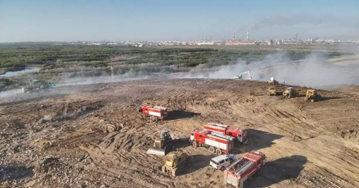  Астанада қоқыс полигоны өртеніп жатыр 