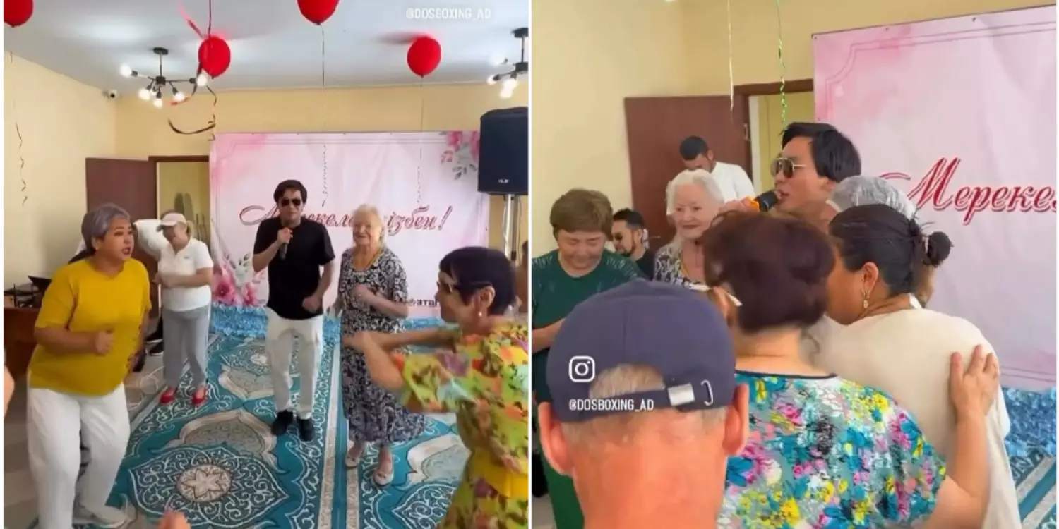 Қайрат Нұртас Атыраудағы қарттар үйіне барып ән шырқады (ВИДЕО)