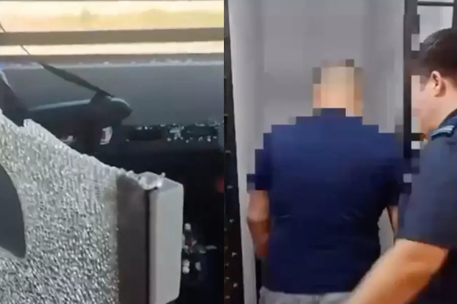 Астанада аялдамадан асып кеткен автобусқа ашуланған ер адам салондағы әйнекті ұрып сындырған