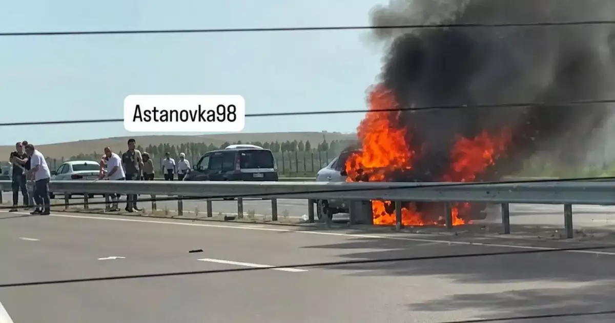  Астана – Петропавл тасжолында көлік өртеніп, үш адам қаза тапты 
