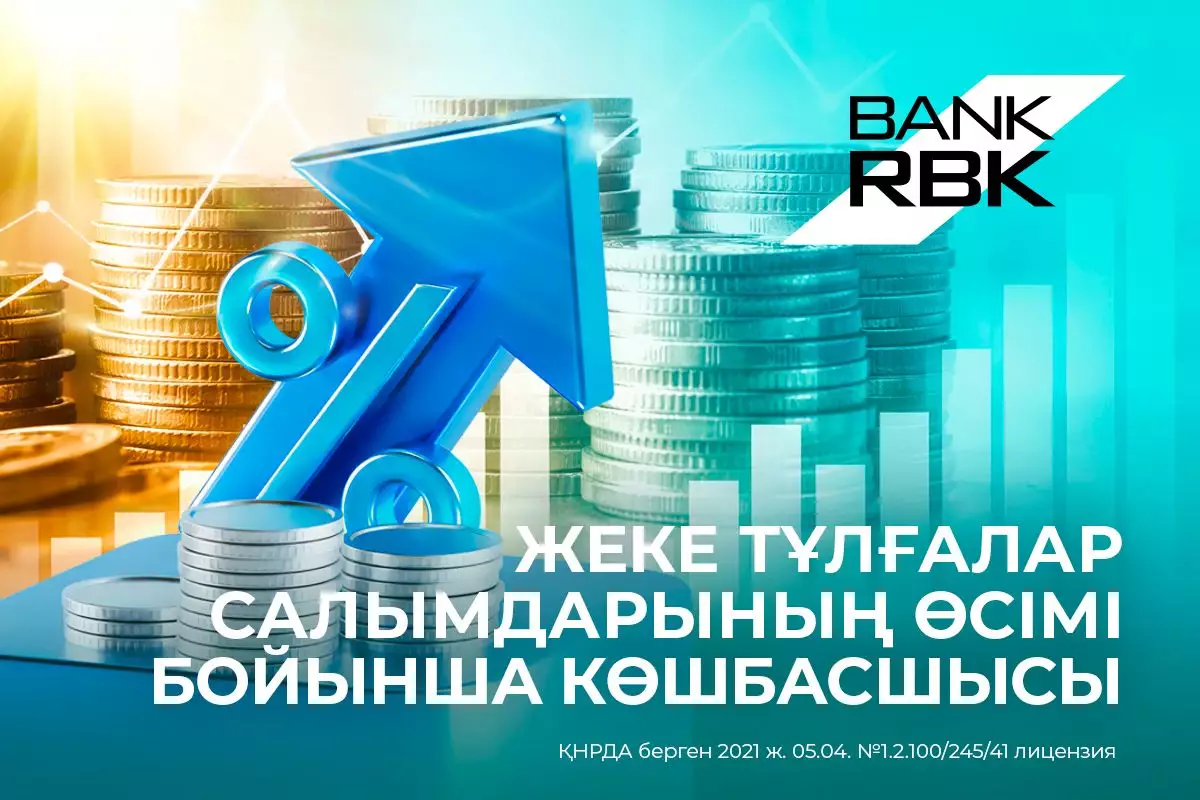 Bank RBK халық салымдарының өсімі бойынша еліміздегі ірі банктері арасында көш бастады