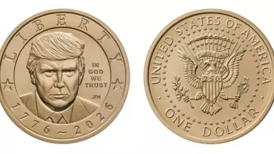  АҚШ-та Трамп бейнеленген 1 долларлық алтын монета таныстырылды 