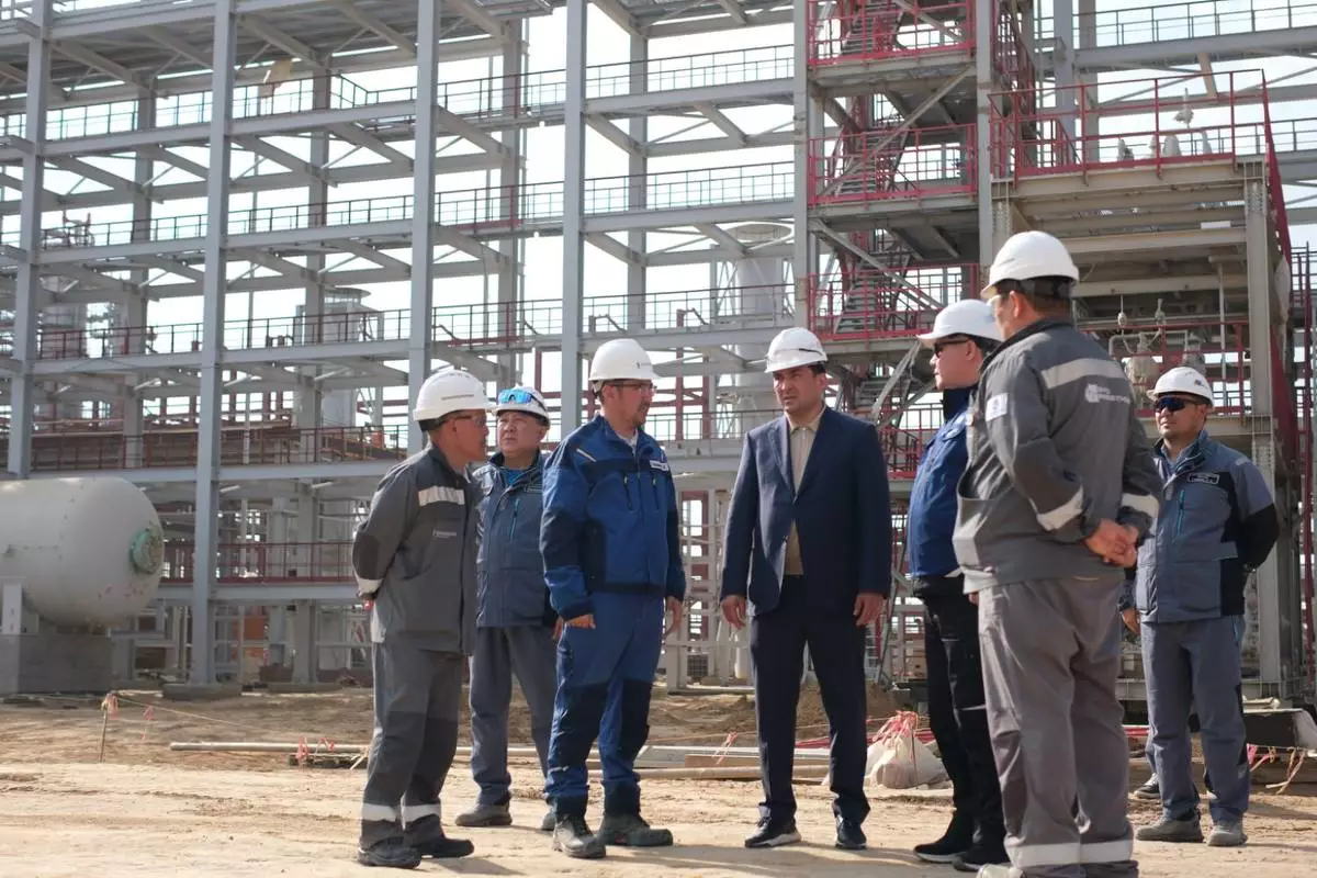 В Атырау ускоряют строительство Кашаганского газоперерабатывающего завода